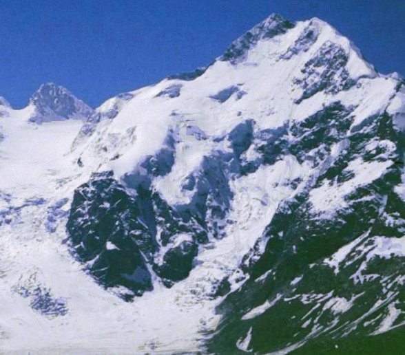 Piz Bernina ( 4049 metres ) in the Italian Alps