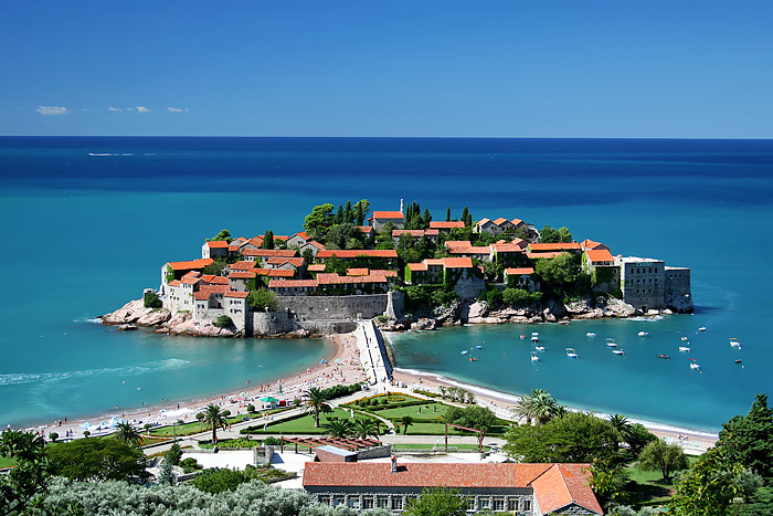 Sveti Stefan near Budva in Montenegro