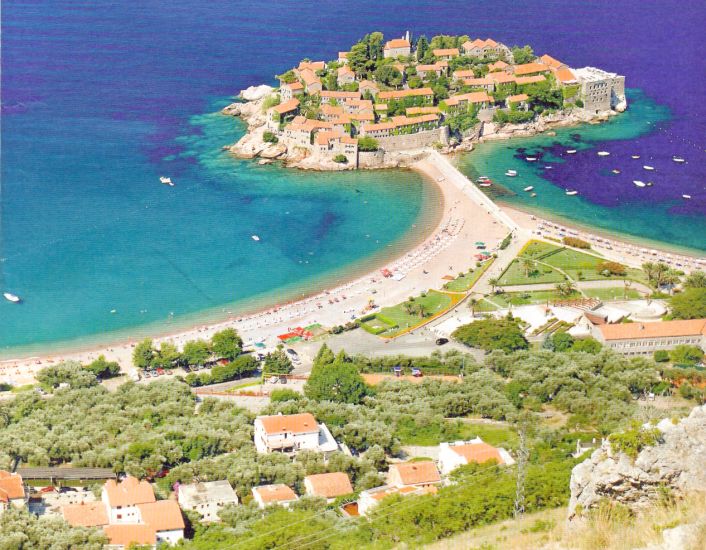 Sveti Stefan near Budva in Montenegro