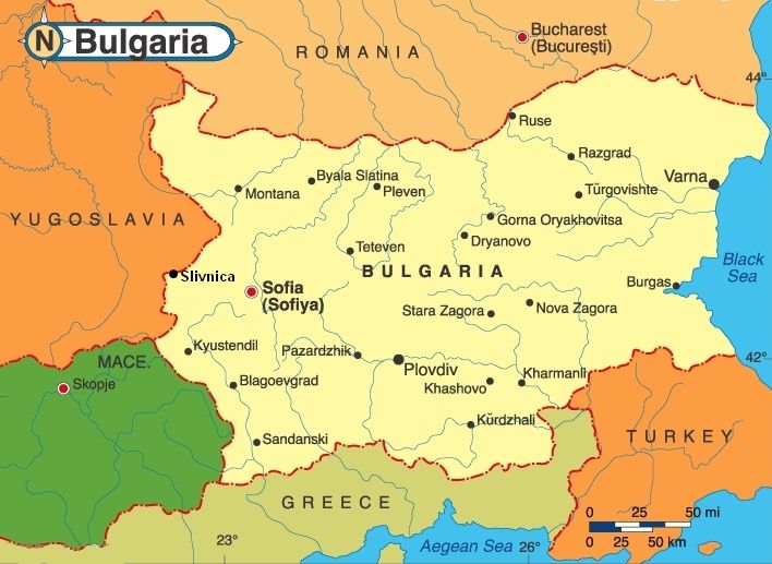 Map of Bulgaria