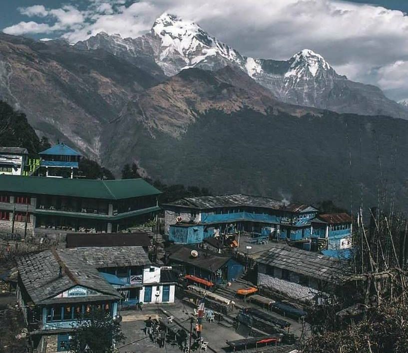 Annapurna South and Hiunchuli from Tatopani