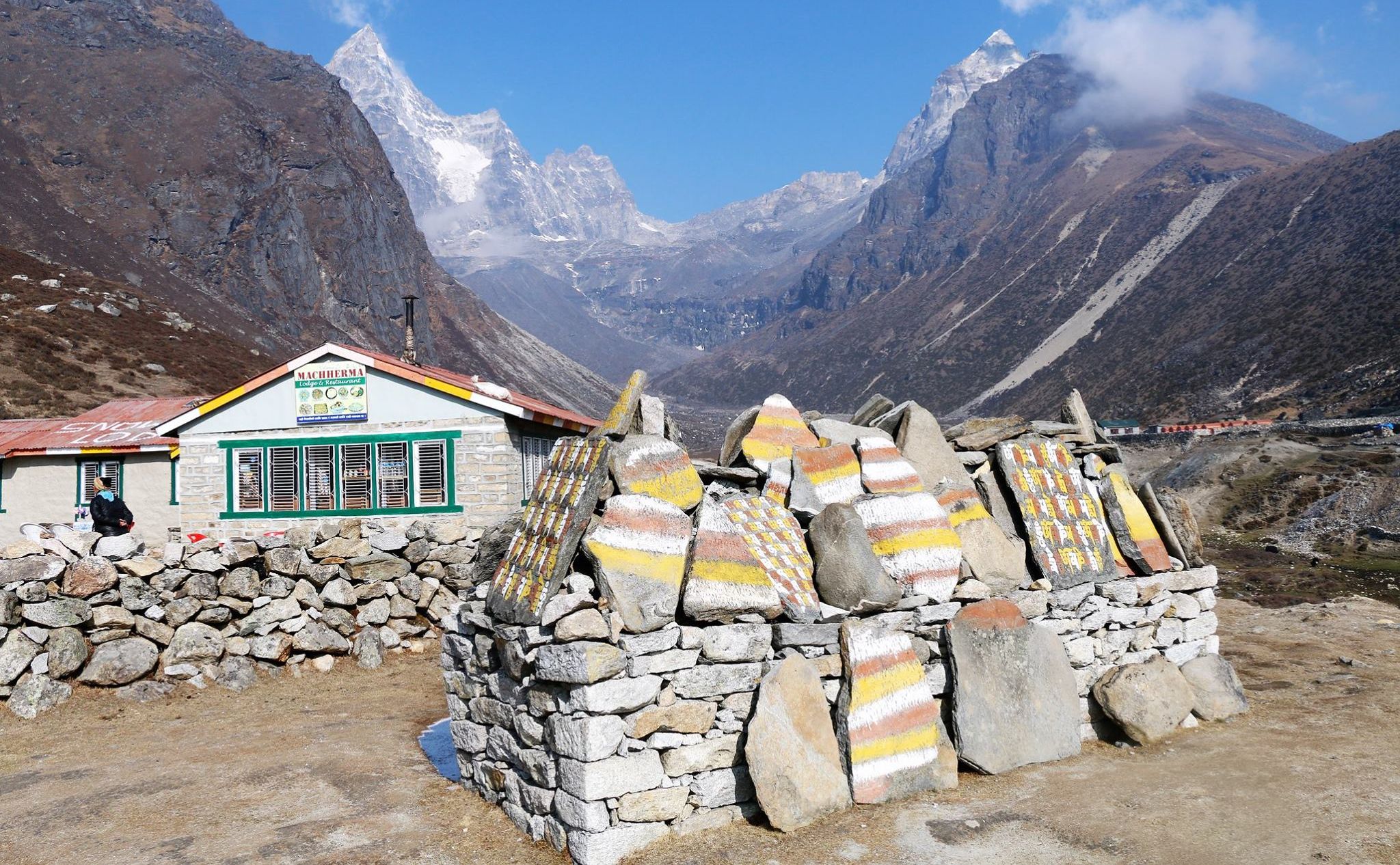 Kyajo Ri and Maccherma Peak in Gokyo Valley