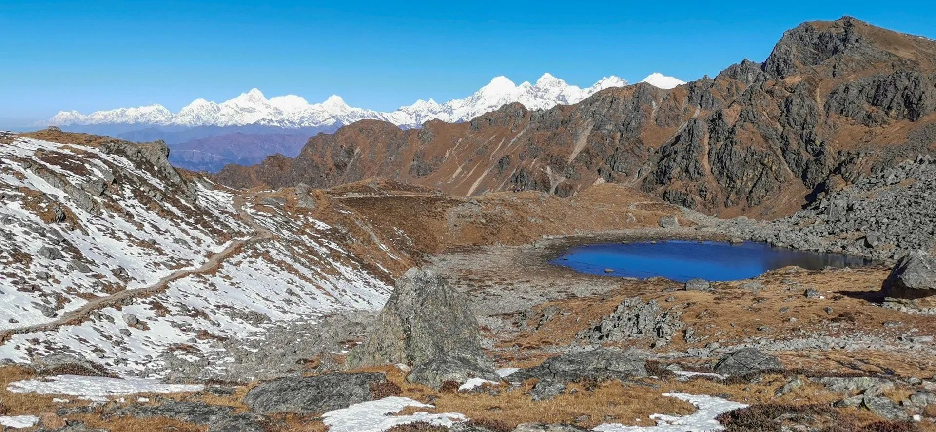 Manaslu Himal and the Ganesh Himal from Laurebina Pass