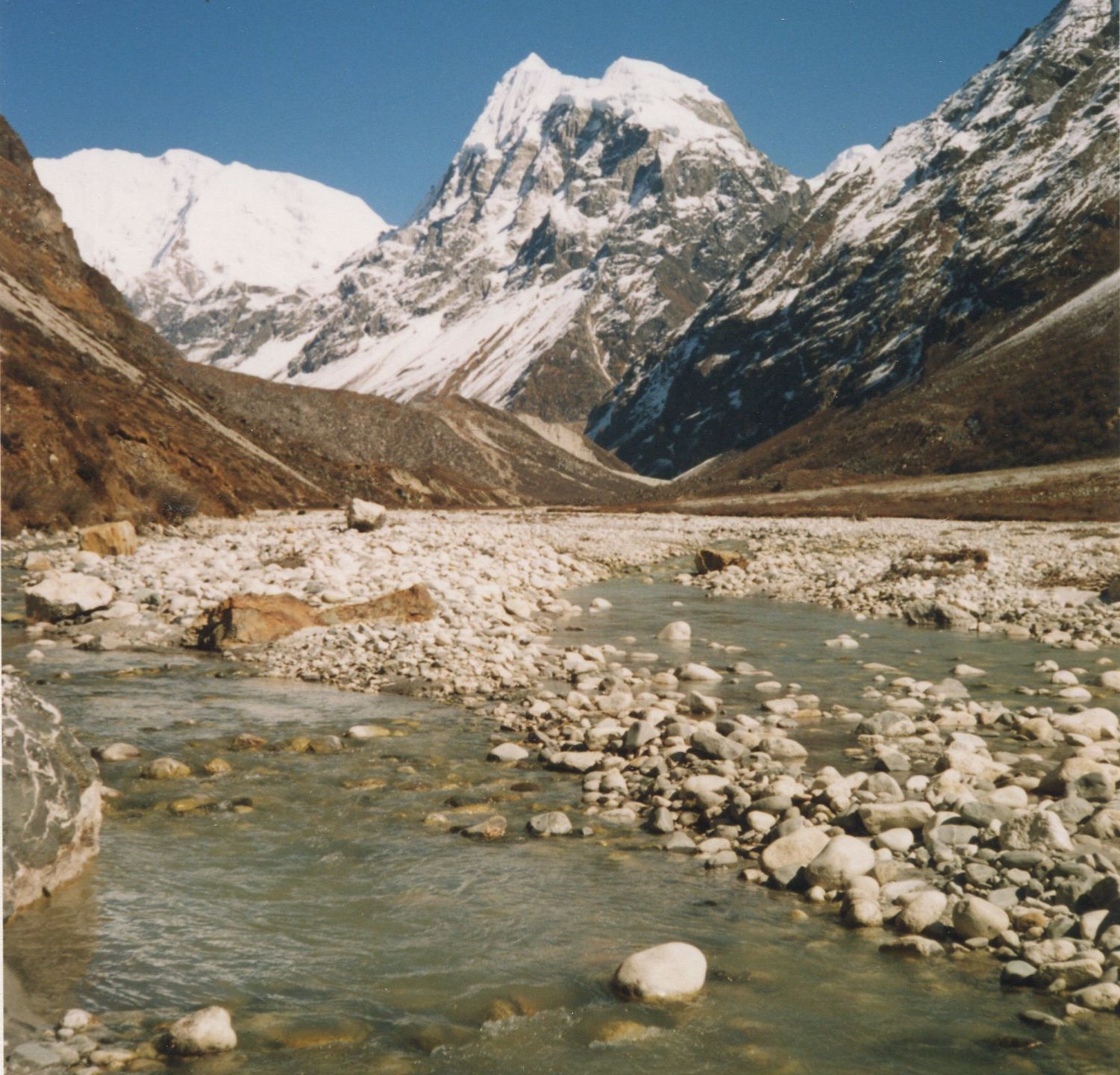 Mt.Langshisa Ri and Dome Blanc from the Langtang Khola