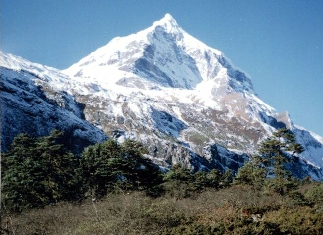 Peak 7 from Barun Valley on route to Makalu Base Camp