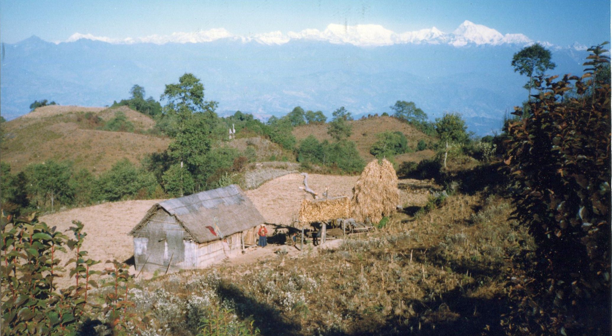 Chamlang and Makalu Himal on route from Kanbari to Chainpur