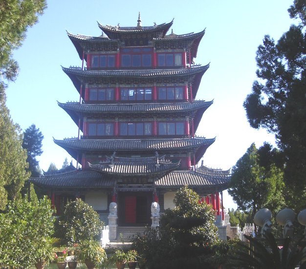 "Looking at the Past" Pavilion above Lijiang Old City 