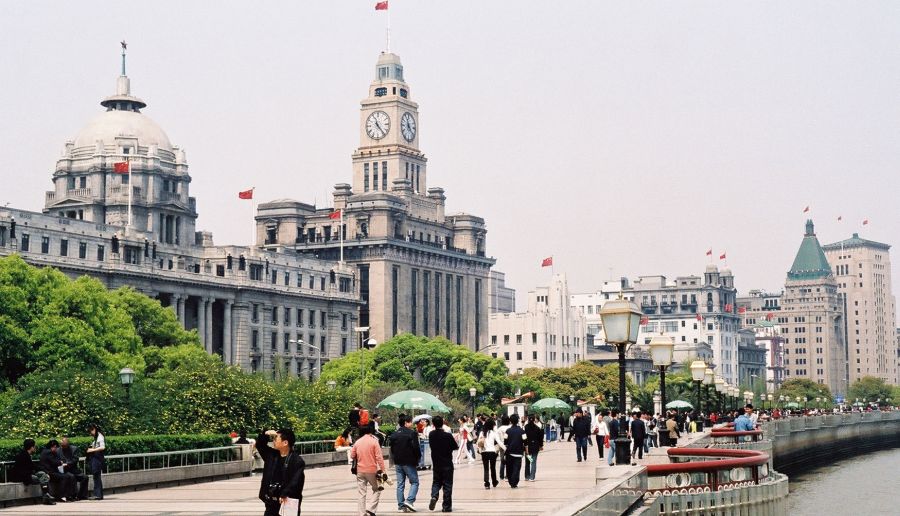 Bund in Shanghai in China