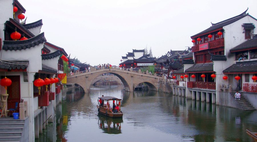 Canal in Shanghai in China