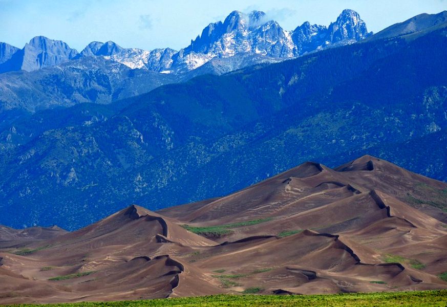 Crestone Peaks above the Great Sand Dunes Colorado National Monument