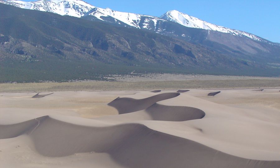 Sangre de Cristo mountains and the Great Sand Dunes Colorado National Monument