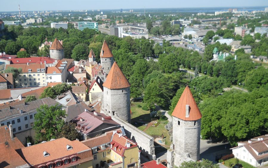 Towers in City Wall of Tallin Old Town