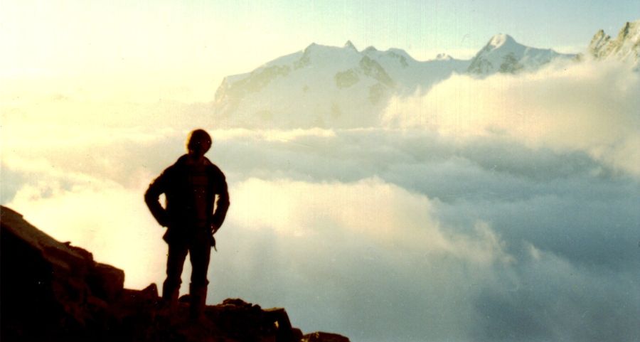 Monte Rosa from the Solvay Hut on the Hornli Ridge ( normal route of ascent )