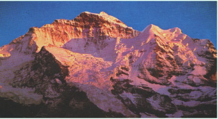 Sunrise on Jungfrau in the Bernese Oberlands Region of the Swiss Alps