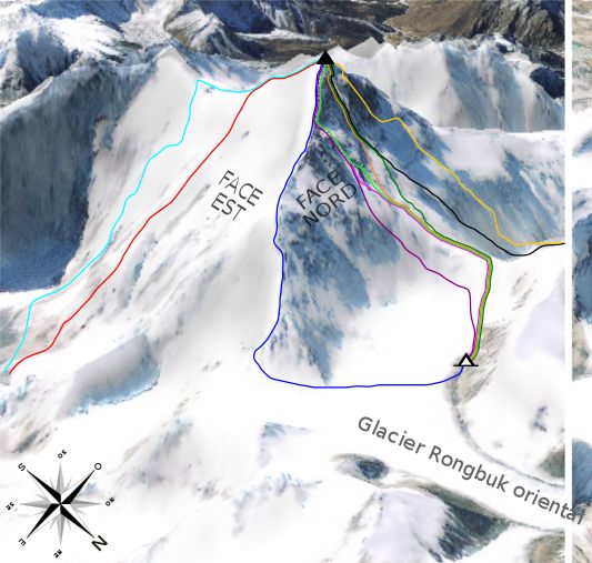 Ascent Routes on Mount Everest