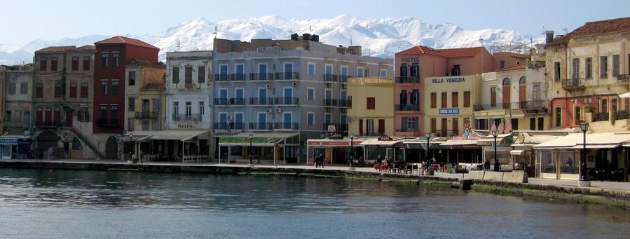 Chania Harbour on Greek Island of Crete