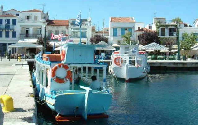 Harbour on Skiathos Island in the Sporades Islands of Greece