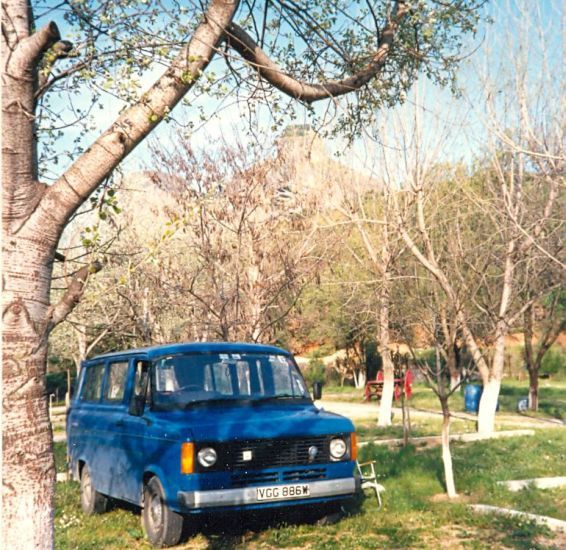 Campsite at The Meteora in Northern Greece - location for James Bond 007 movie "For Your Eyes Only"