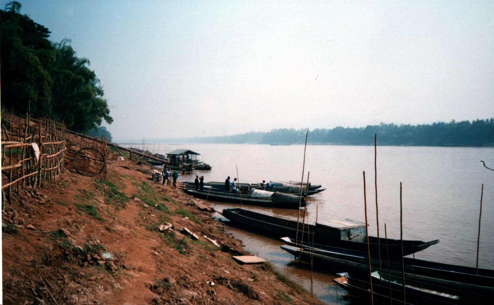 Boats on Mekong River at Luang Prabang