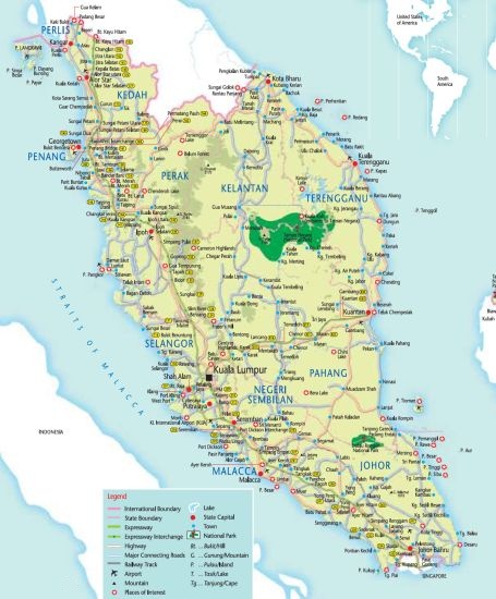 Map of Peninsular ( Western ) Malaysia