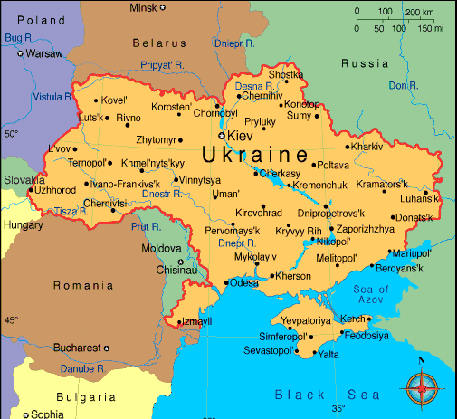 Map of the Ukraine