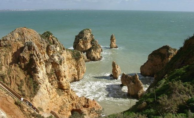 Ponta da Piedada at Lagos in The Algarve in Southern Portugal