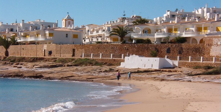 Praia da Luz in The Algarve in Southern Portugal