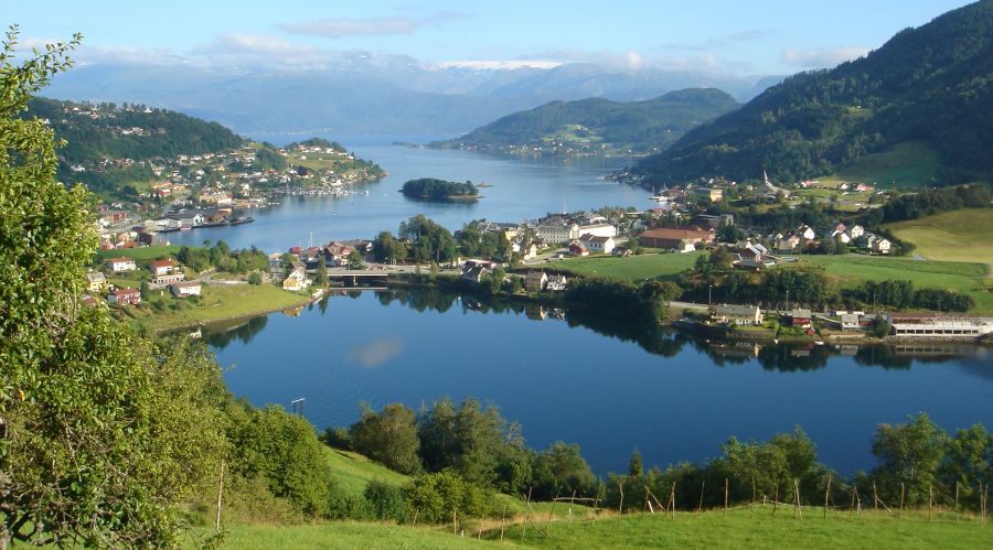 Odda on Hardanger Fjord in Norway