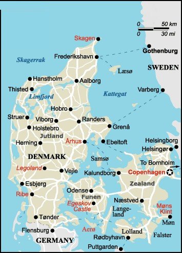 Map of Denmark