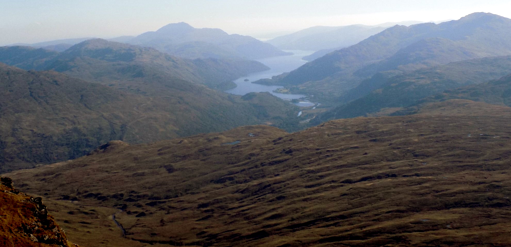 Ben Lomond and Ben Vorlich above Loch Lomond from Beinn Dubhchraig