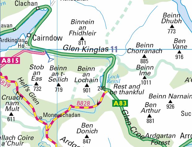 Map of the Arrochar Alps