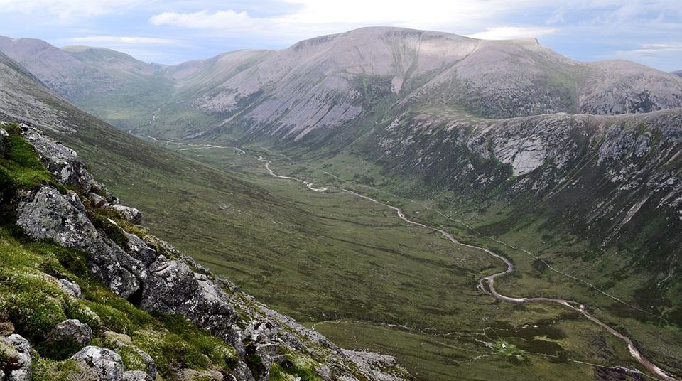 Ben Macdui from Braeriach in the Cairngorm Mountains of Scotland