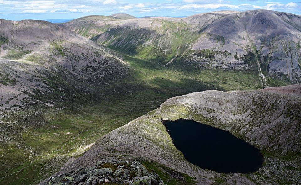 Cairntoul and Angel's Peak from Braeriach in the Cairngorm Mountains of Scotland