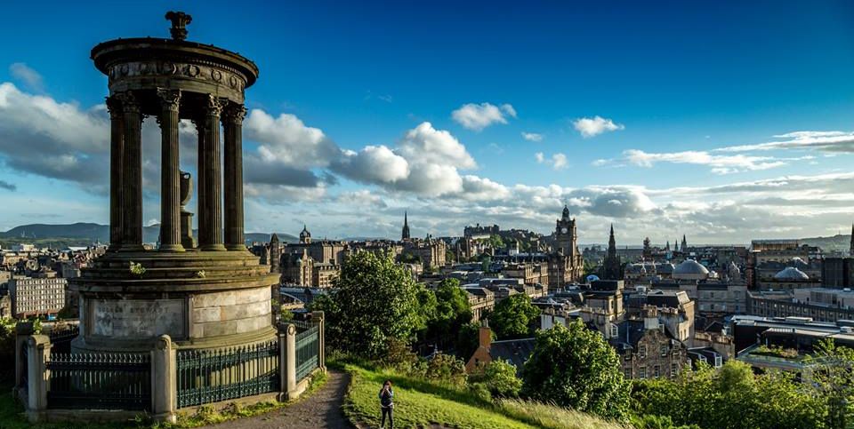 Dugald Stewart Monument on Calton Hill in Edinburgh