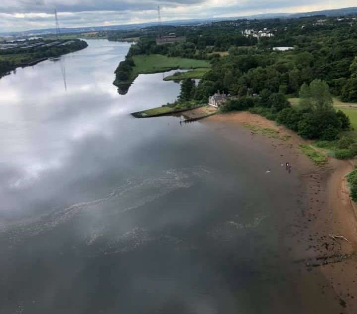 Glasgow and River Clyde from the Erskine Bridge