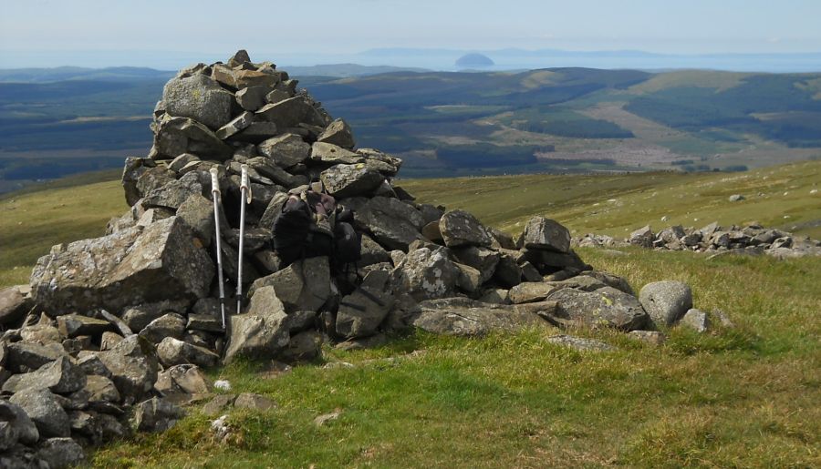 Ailsa Craig in the Firth of Clyde from cairn on Kirrieroch Hill