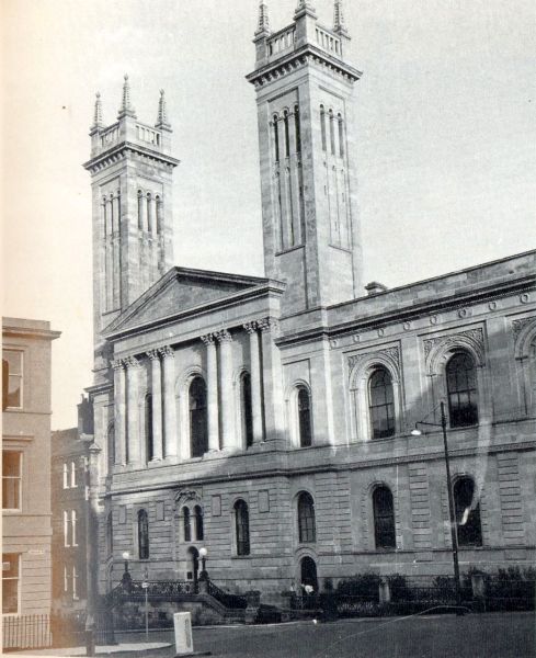 Towers of Trinity College on Woodlands Hill in Glasgow, Scotland