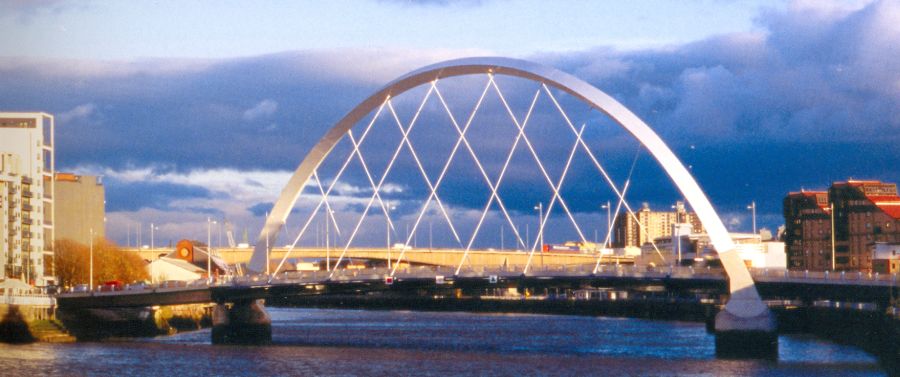 Clyde Arc Bridge in Glasgow, Scotland