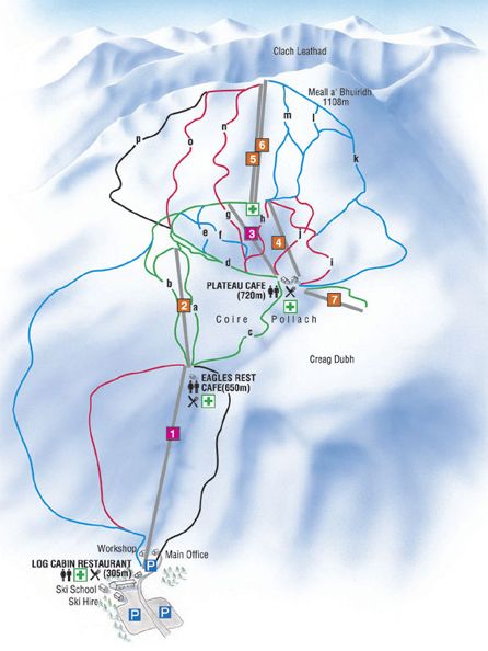 Ski Runs on Meall a Bhuiridh in Glencoe