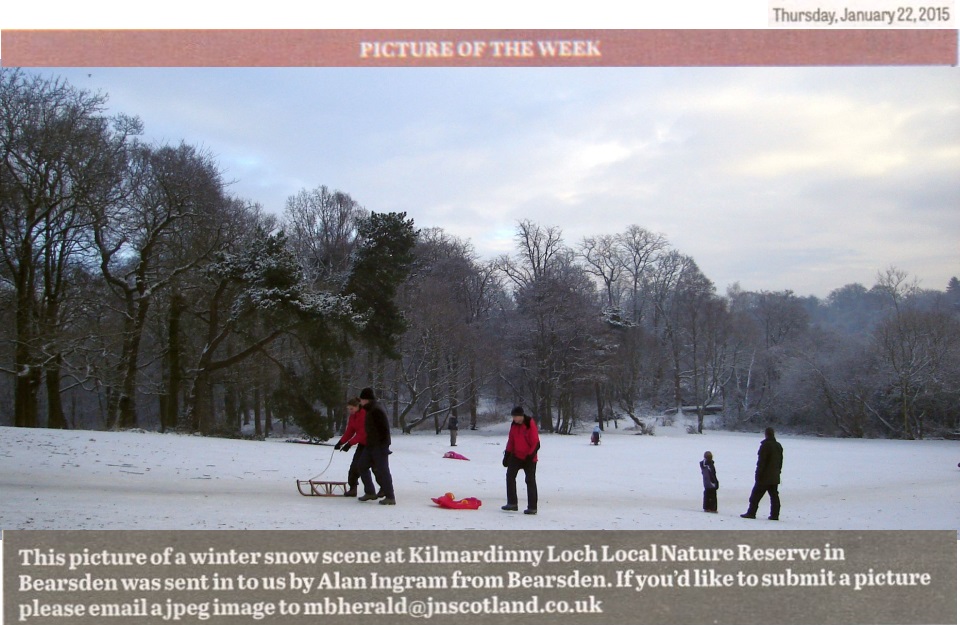 Sledging at Kilmardinny Loch