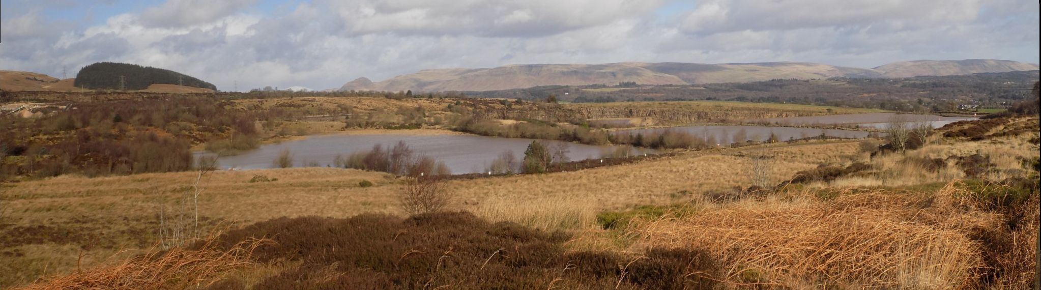 Dumgoyne and Campsie Fells beyond Douglas Muir Quarry