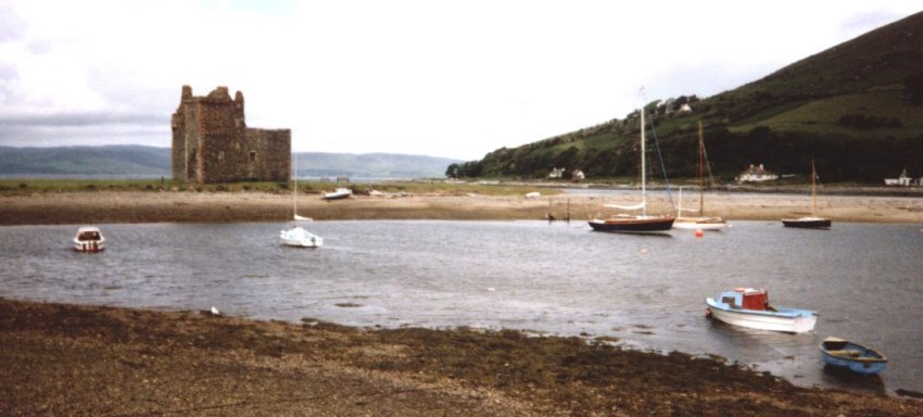 Lochranza Bay and Castle on the Island of Arran in the Firth of Clyde off the West Coast of Scotland