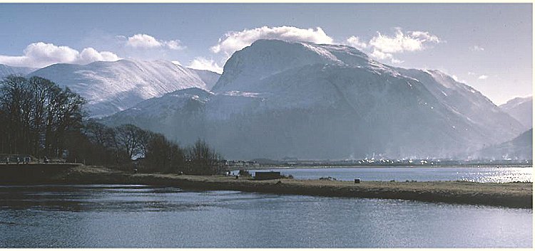 Ben Nevis above Fort William and Loch Linnhe