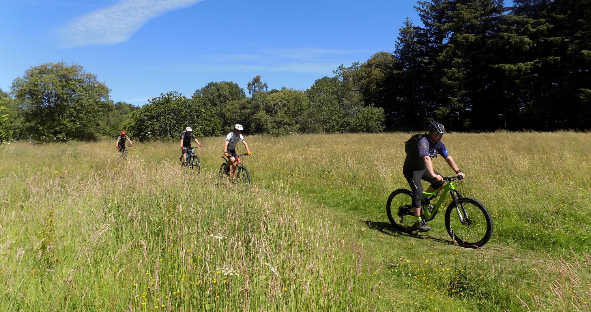 Cyclists in Plean Park