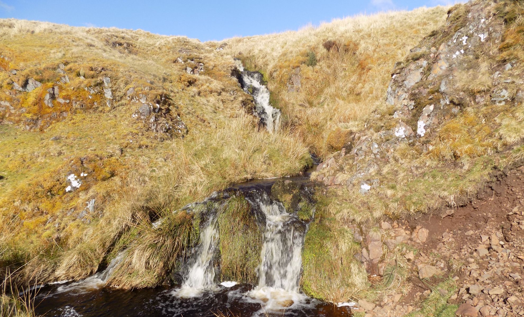 Waterfall in Fintry Hills on route to Double Craigs