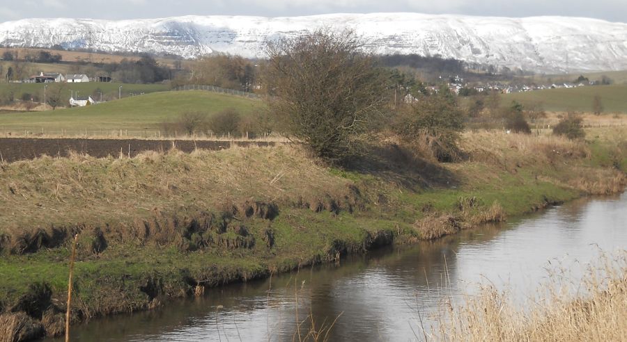 Campsie Fells and Torrance Village from the River Kelvin