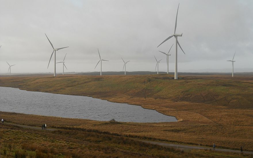 Lochgoin Reservoir in Whitelee Windfarm