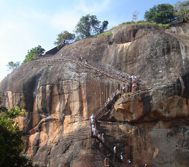 Stairway to Rock Fortress City at Sigiriya