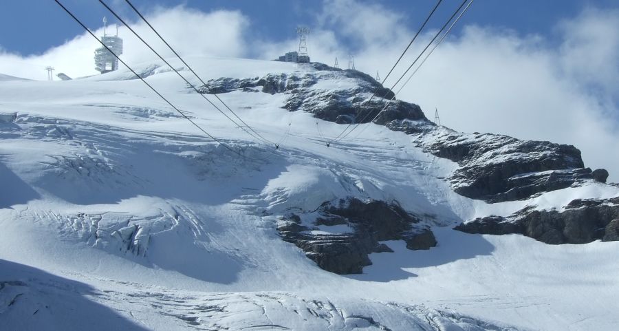 Cableway on Mount Titlis in the Uri / Urner Alps