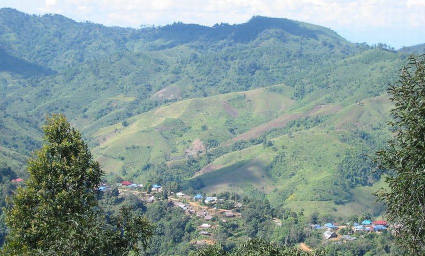 Wooded hillsides at Mae Salong in the Golden Triangle region of Northern Thailand